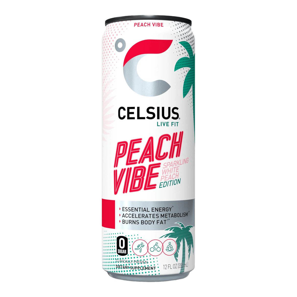 Celsius Peach Vibe Energy Drink 12oz - CrescentMarket